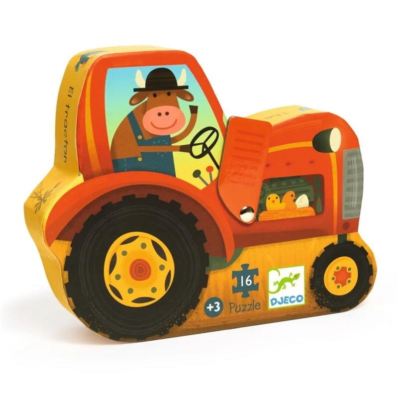 Puzzle silueta El tractor - Djeco