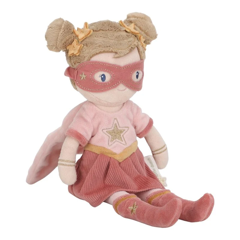 Superheroína Rosa Muñeca blandito 35 cm - Little Dutch