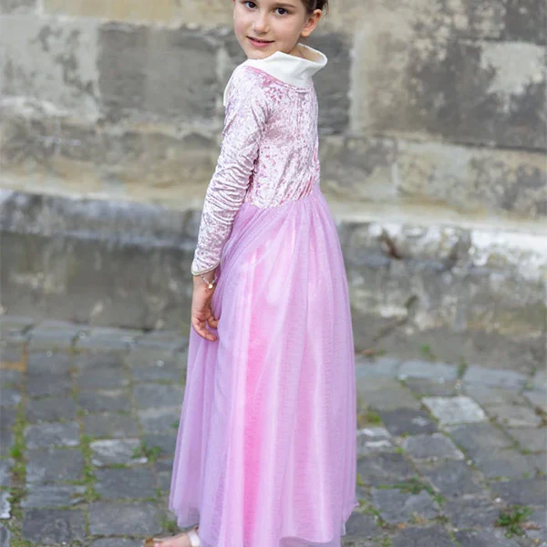 Vestido Princesa Terciopelo Rosa 7-8 Años Great Pretenders