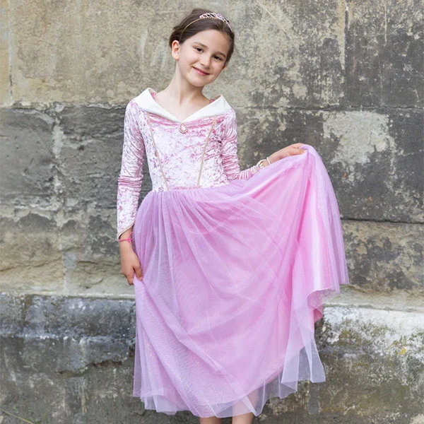 Vestido Princesa Terciopelo Rosa 7-8 Años Great Pretenders