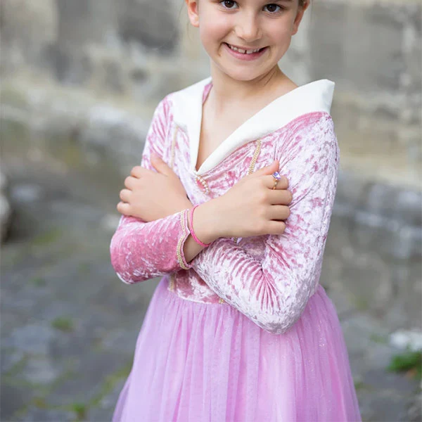 Vestido Princesa Terciopelo Rosa 7-8 Años Great Pretenders