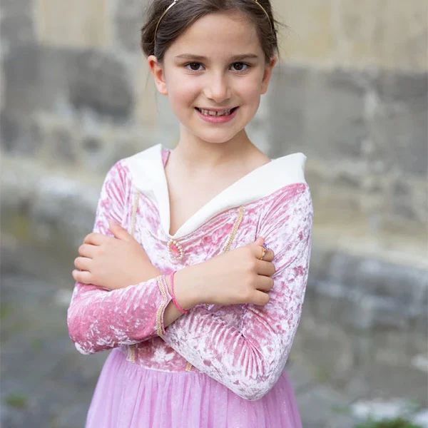 Vestido Princesa Terciopelo Rosa 7-8 Años Great Pretenders