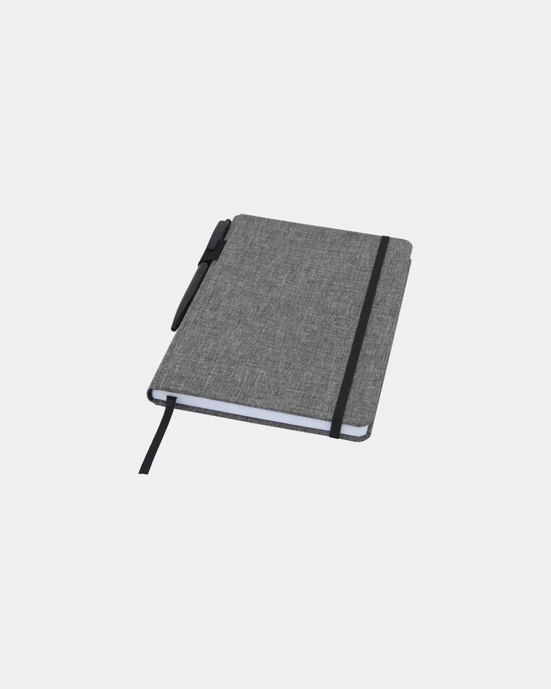 Libreta A5 RPET reciclada con cinta para personalizar