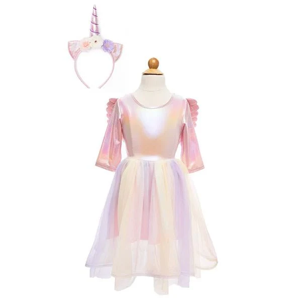 Vestido Unicornio con Alas y Diadema Talla 3-4 Años Great Pretenders