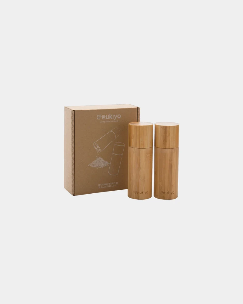 Set sal y pimienta bambú Ukiyo 110ml para personalizar