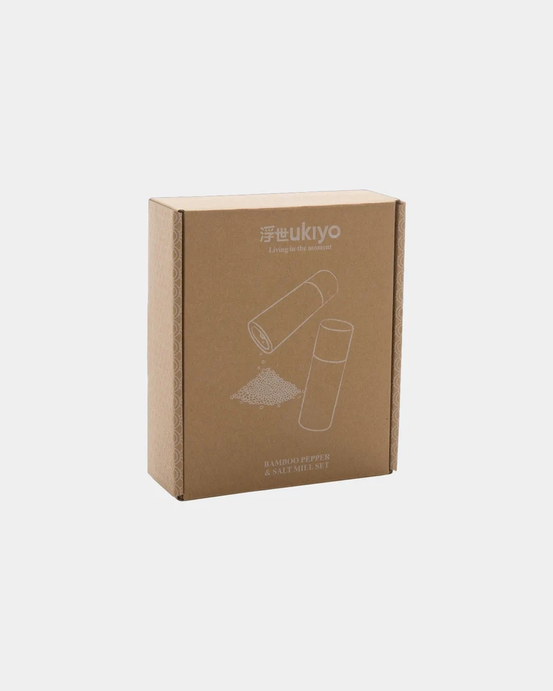Set sal y pimienta bambú Ukiyo 110ml para personalizar