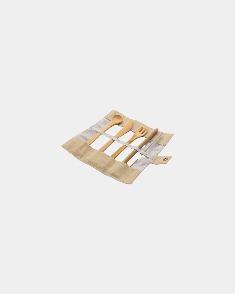 Set de cubiertos de bambú reutilizable para personalizar