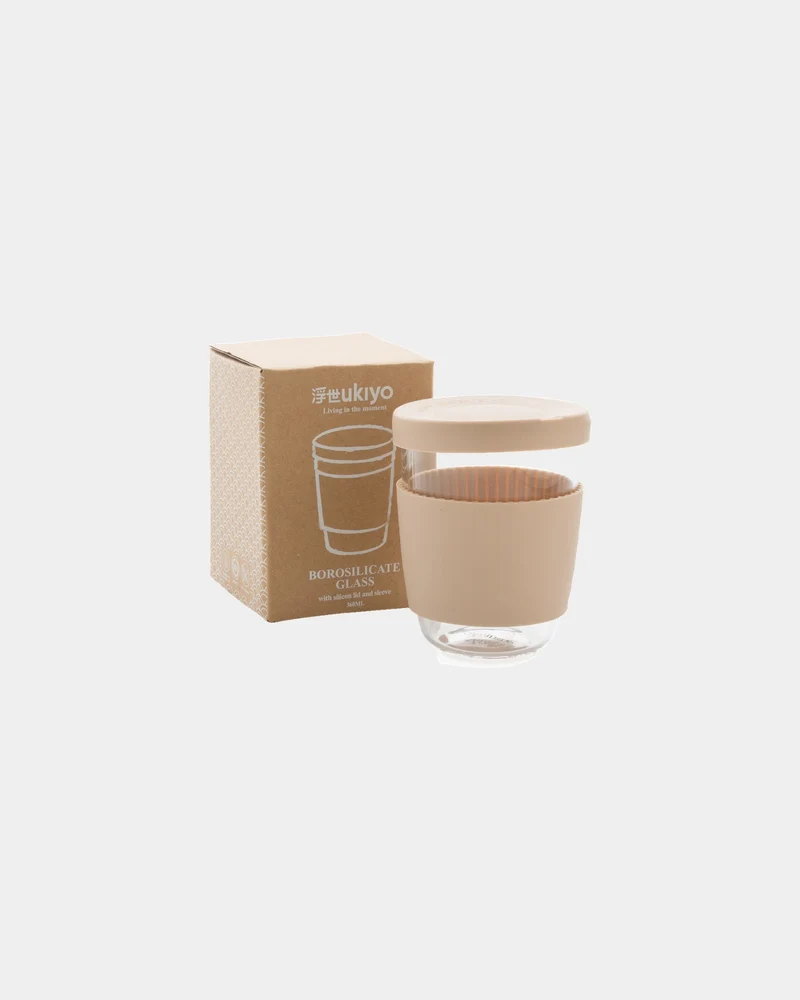 Vaso de vidrio 360ml con tapa de silicona para personalizar