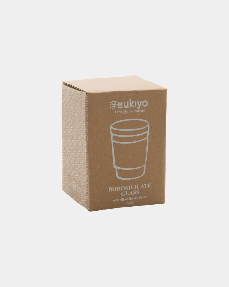 Vaso de vidrio 360ml con tapa de silicona para personalizar