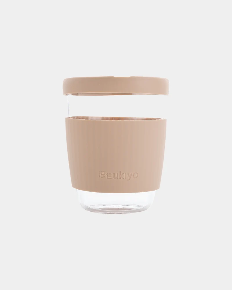 Vaso de vidrio 360ml con tapa de silicona para personalizar