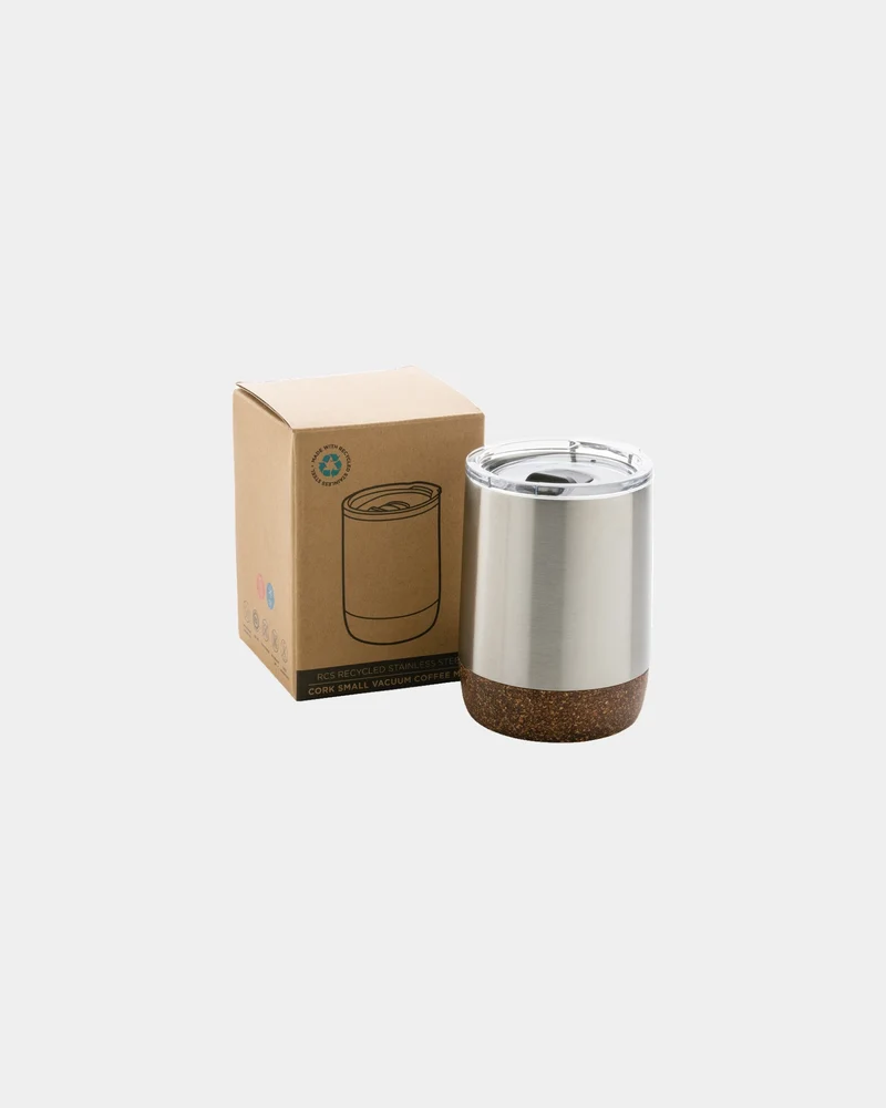 Taza térmica acero reciclado y corcho para personalizar