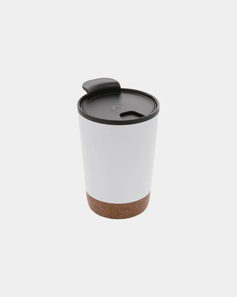 Taza térmica reciclada GRS corcho 300ml para personalizar