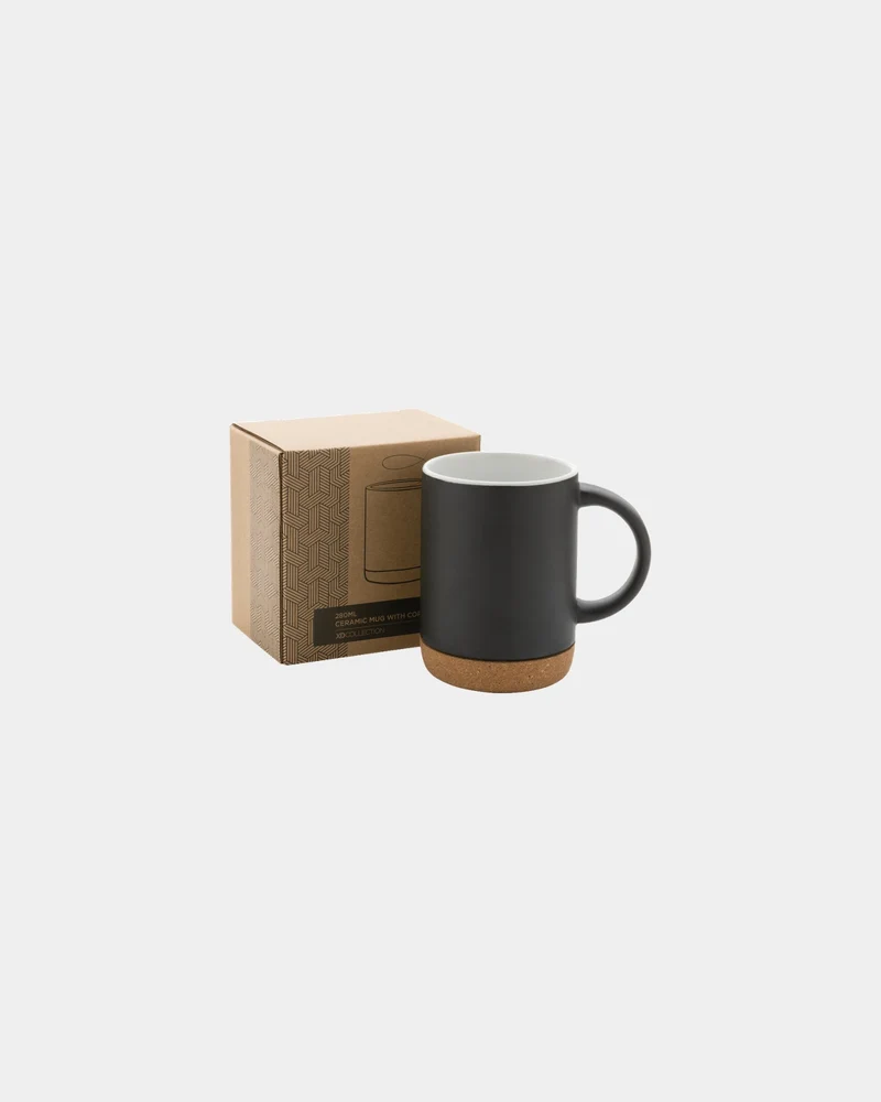 Taza cerámica base de corcho 280ml para personalizar