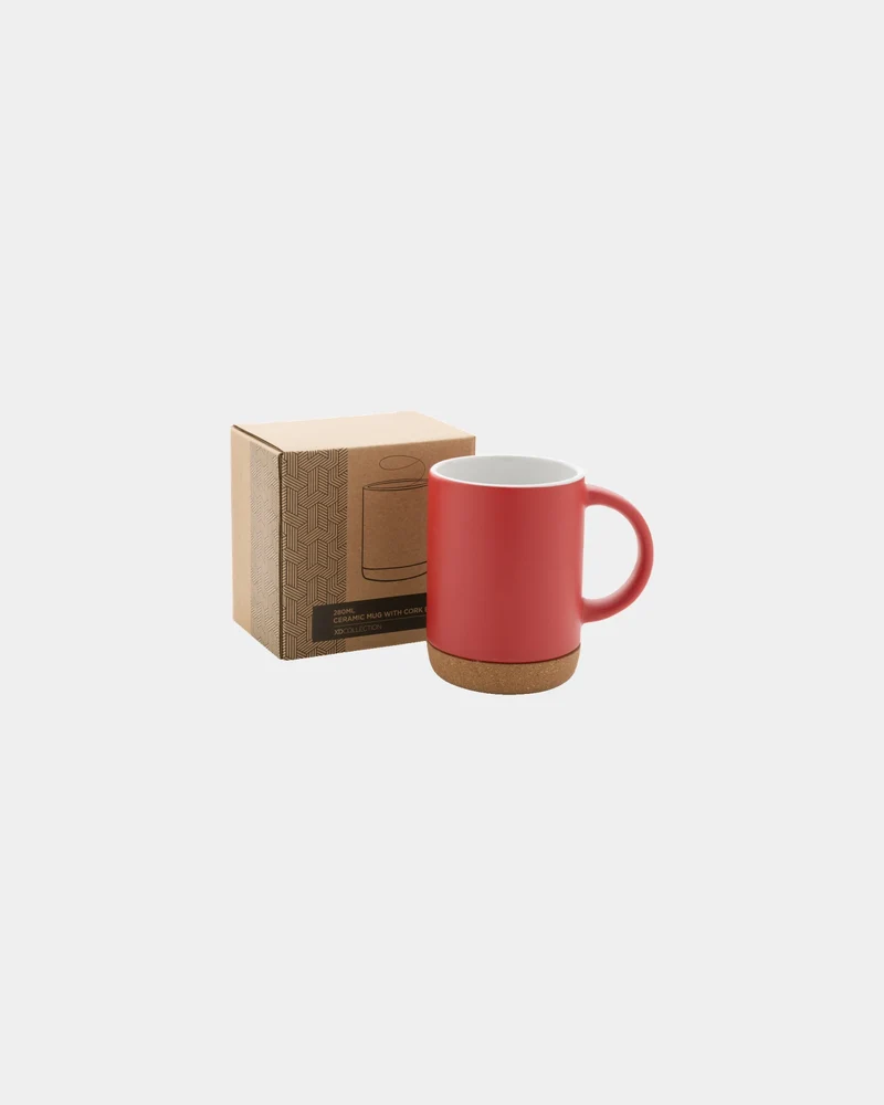 Taza cerámica base de corcho 280ml para personalizar
