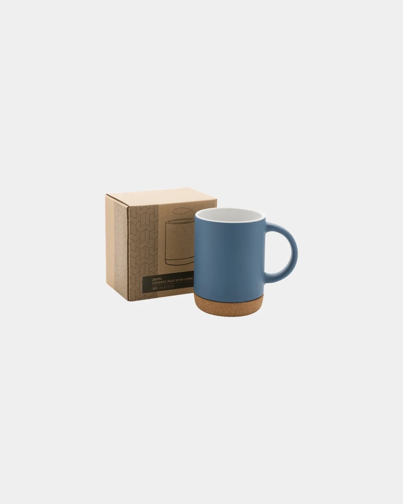 Taza cerámica base de corcho 280ml para personalizar