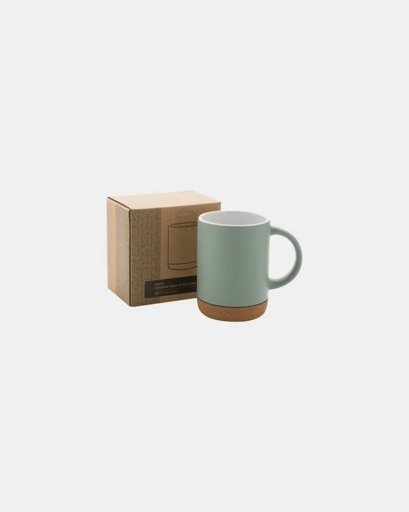 Taza cerámica base de corcho 280ml para personalizar