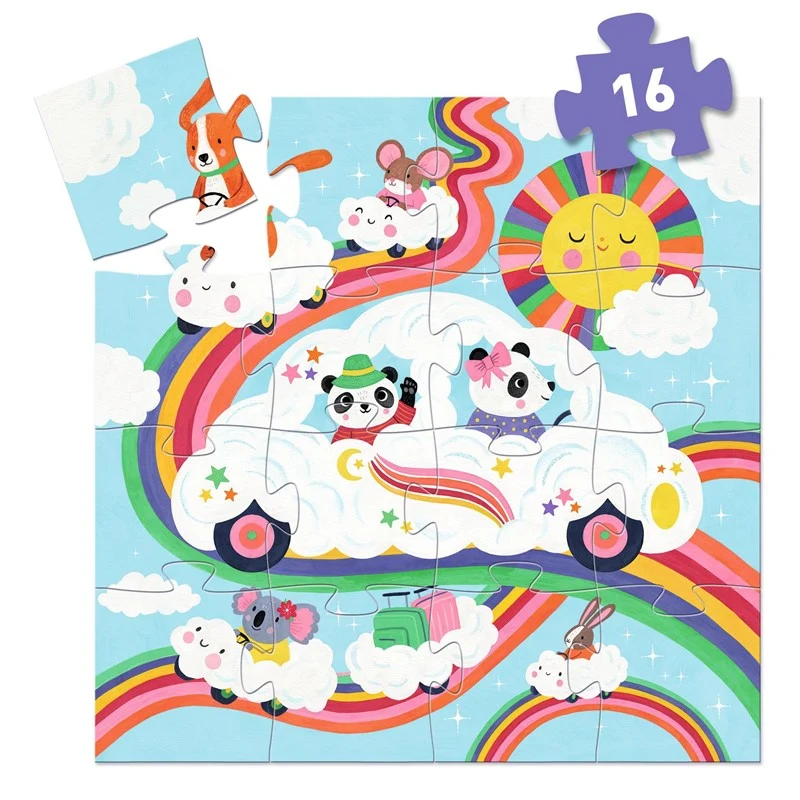 Puzzle Silueta - Coche nube FSC - Djeco