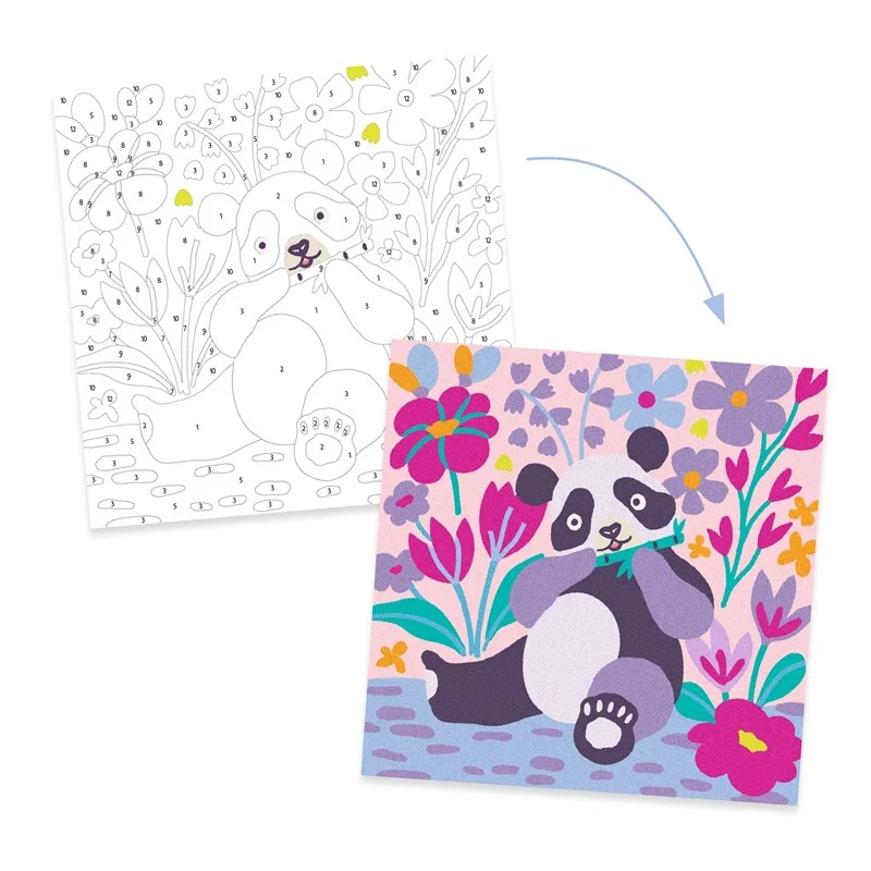 Arenas coloreadas: Panda y sus amigos - Djeco