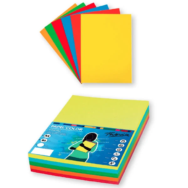 Pack papel color 80gr A4 colores surtidos vivos