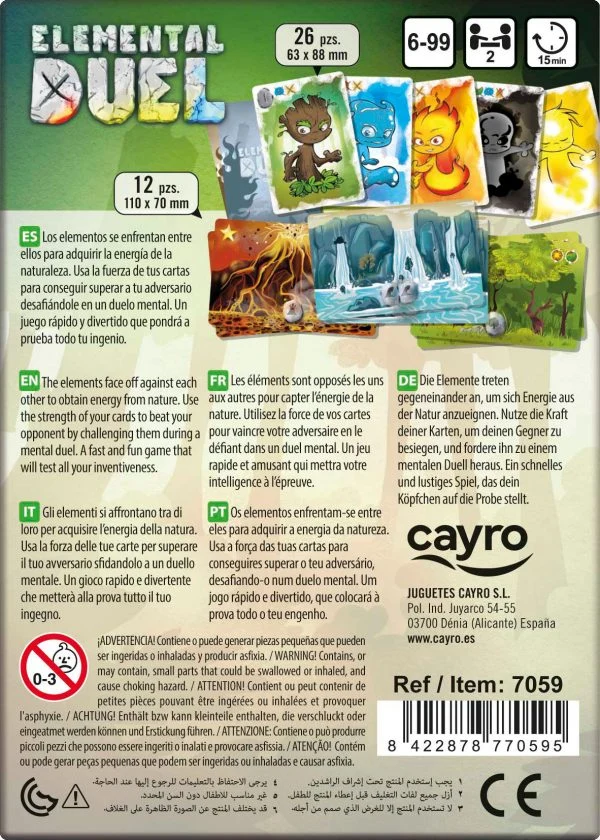 Modern Games - Elemental Duel - Juego de cartas