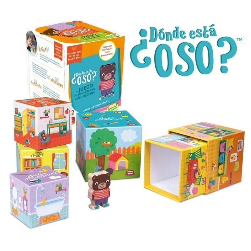 ¿Dónde está Oso? Un juego de escondite con cubos apilables - Lúdilo