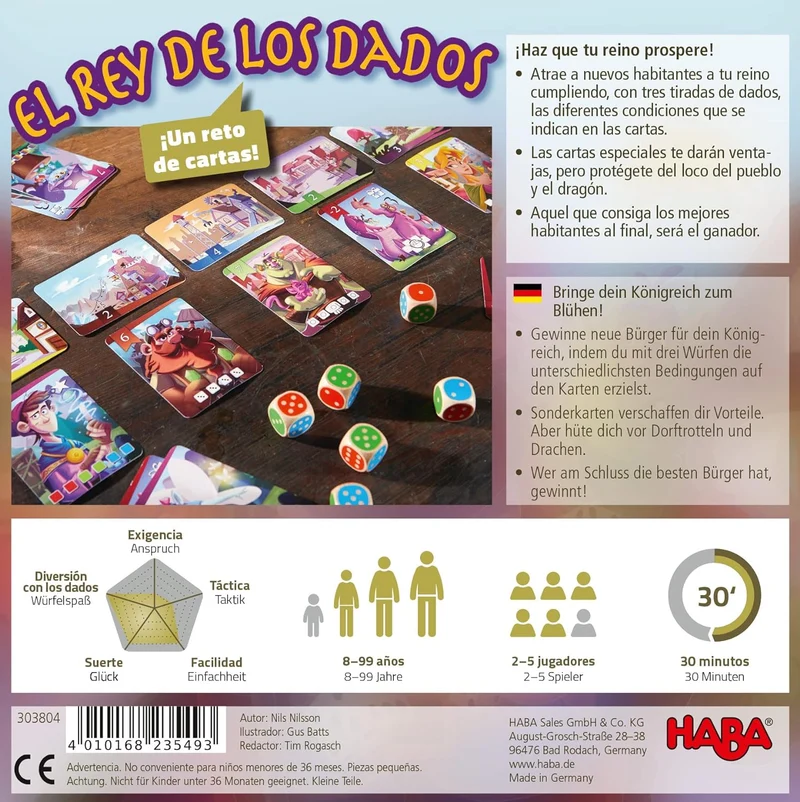 El Rey de los Dados: Juego de mesa - Juego con retos