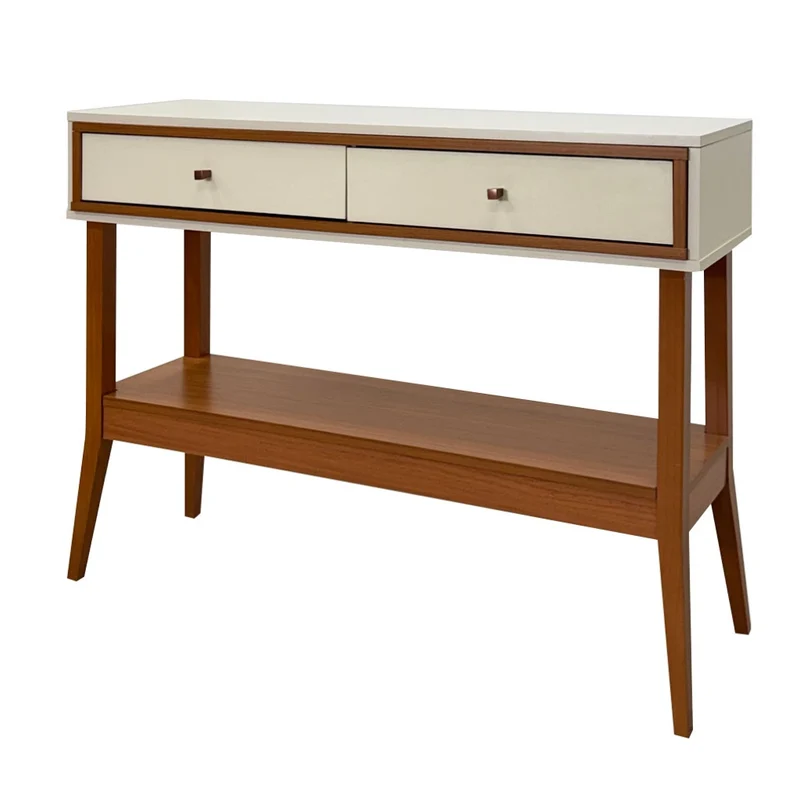 Tokoa Mesa de Entrada MDF con 2 Gavetas 105cm Off White (87613)