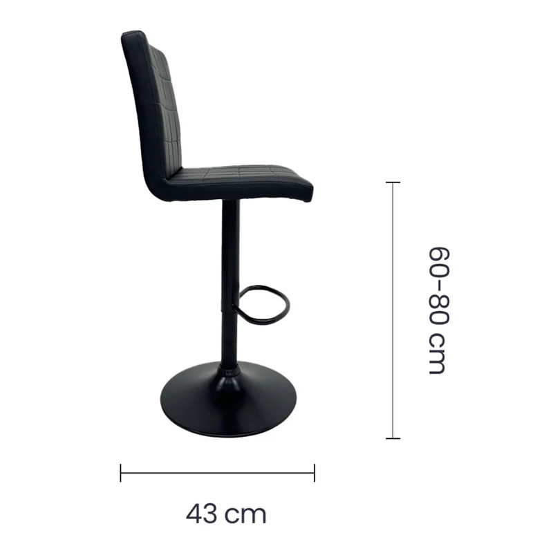 Tokoa Silla de Bar Giratoria y Ajustable 44x99-121cm