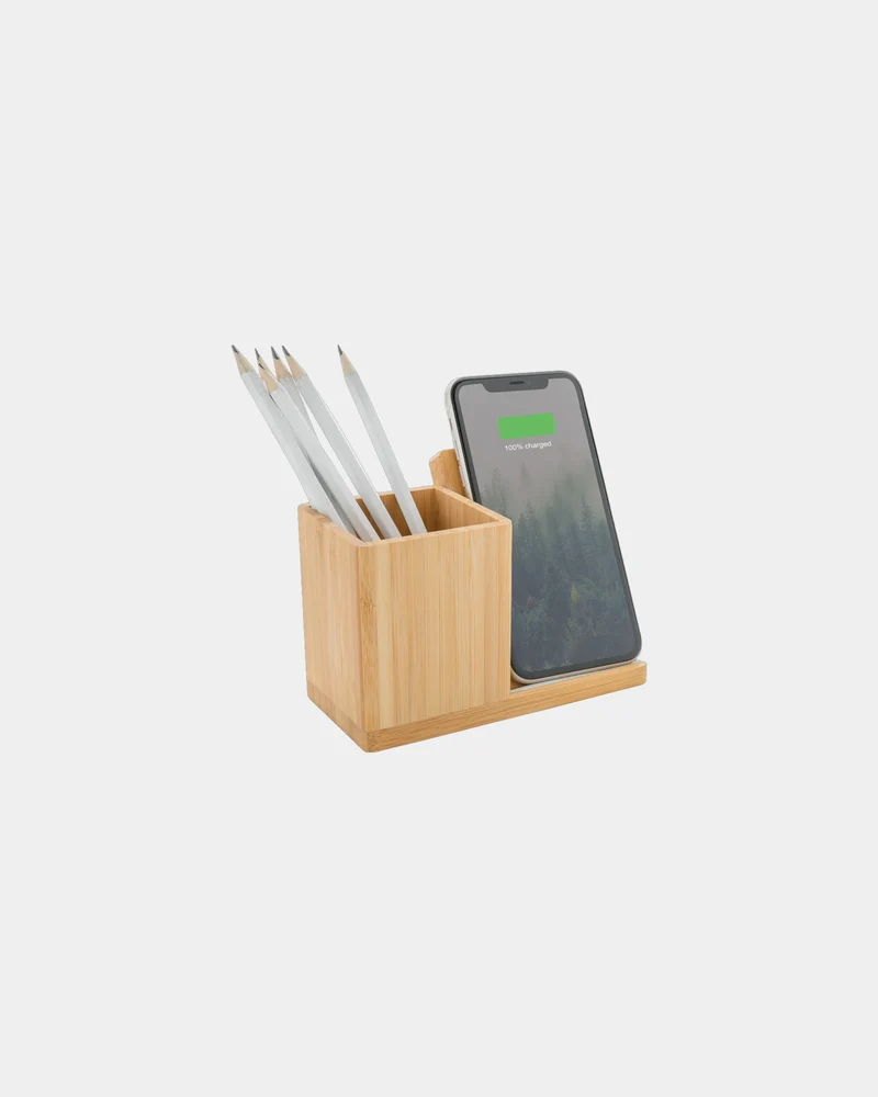 Cargador inalámbrico bambú Calgary 10W para personalizar