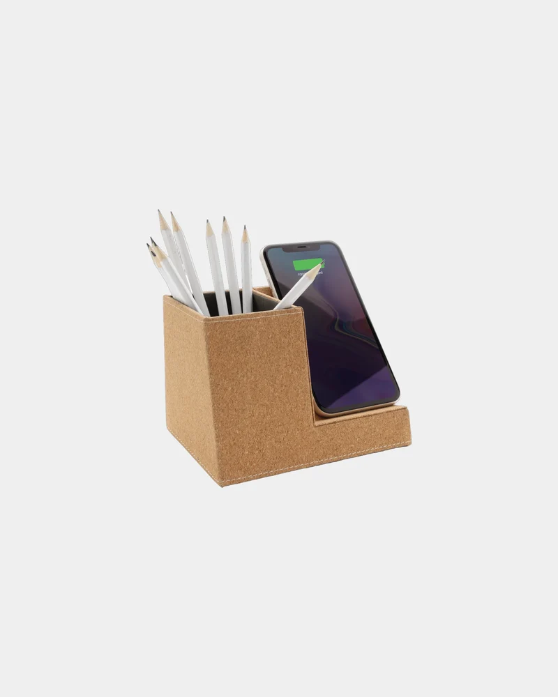 Cargador inalámbrico corcho porta para personalizar