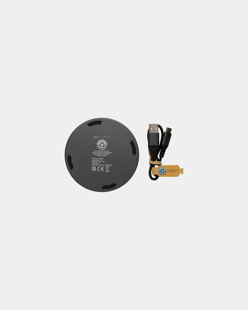 Cargador inalámbrico aluminio reciclado para personalizar