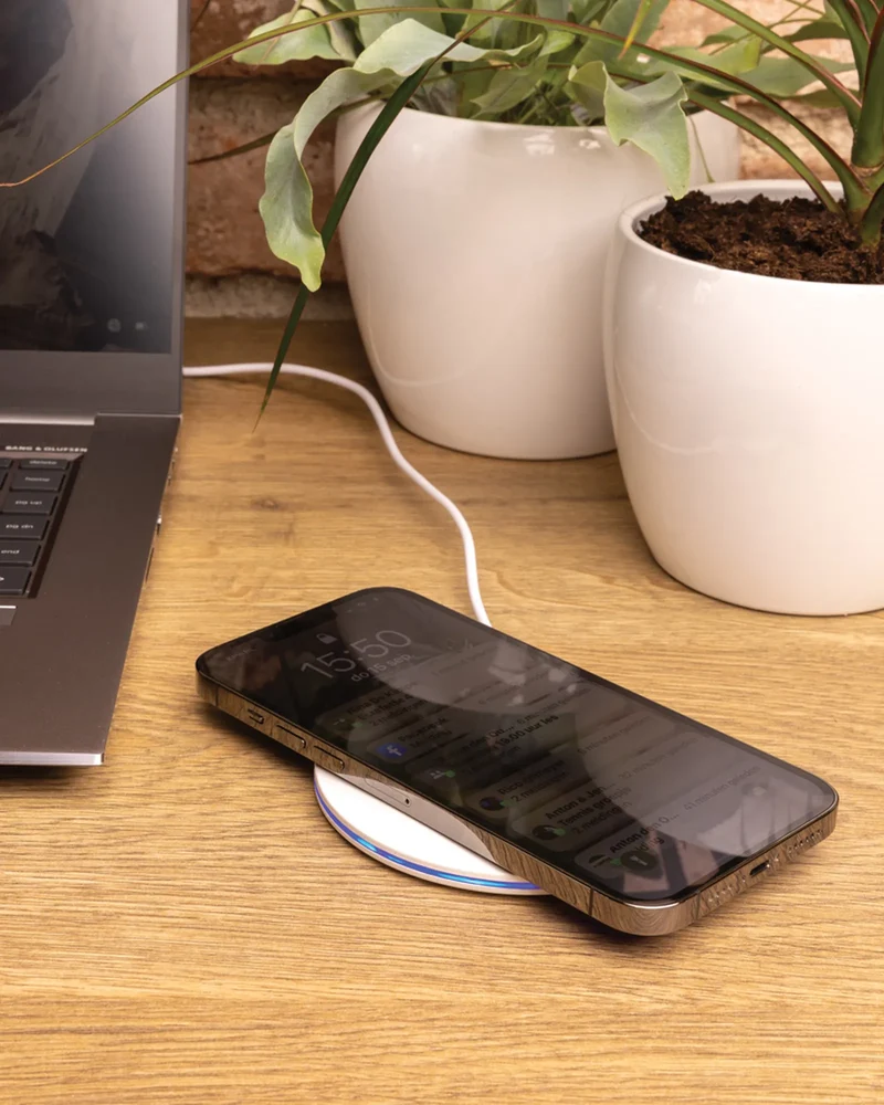 Cargador inalámbrico reciclado 15W para personalizar