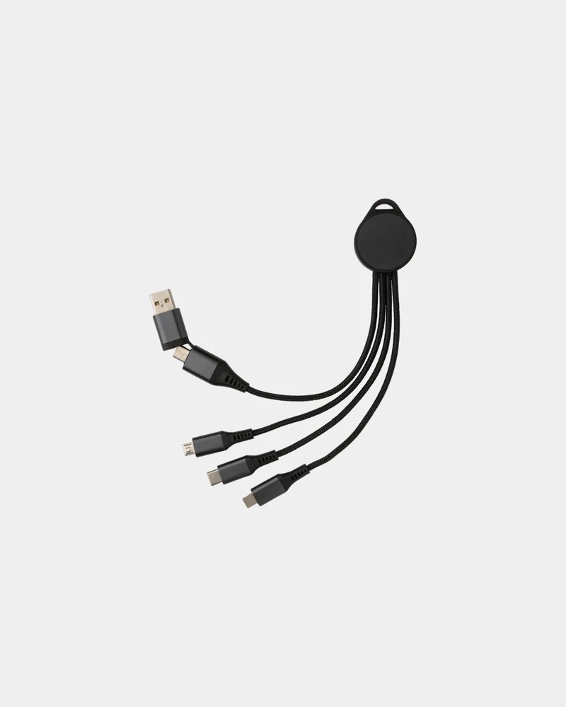 Cable de carga 6 en 1 aluminio reciclado para personalizar