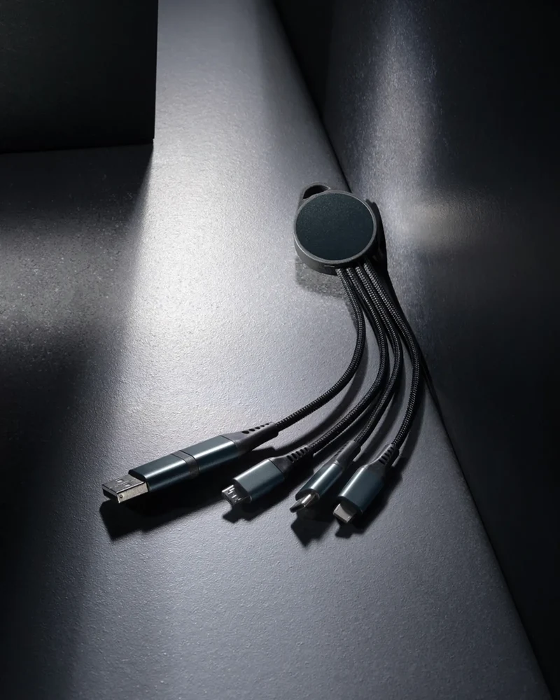 Cable de carga 6 en 1 aluminio reciclado para personalizar