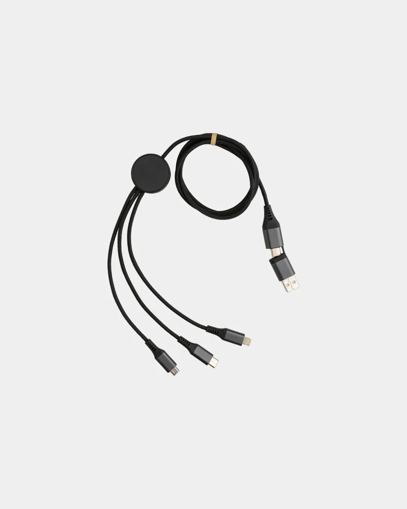 Cable 6 en 1 aluminio reciclado 120cm para personalizar