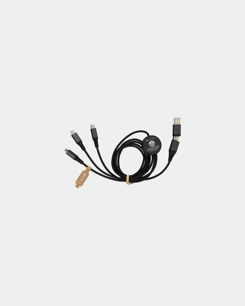 Cable 6 en 1 aluminio reciclado 120cm para personalizar