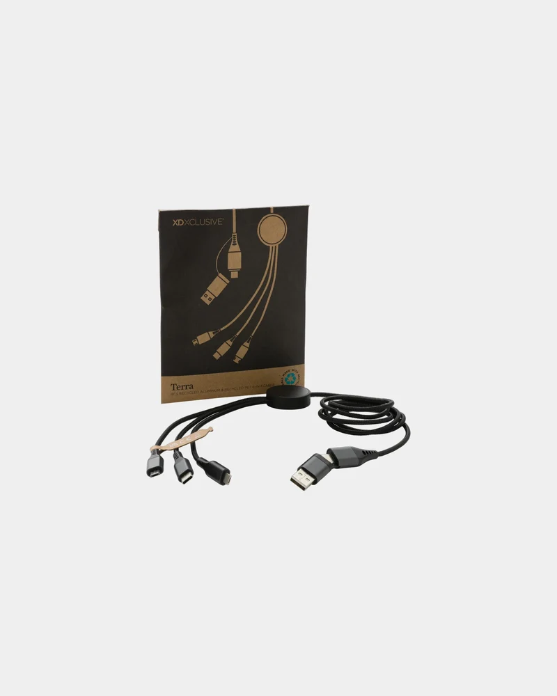 Cable 6 en 1 aluminio reciclado 120cm para personalizar