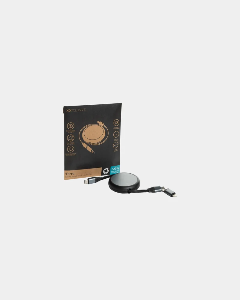 Cable retráctil reciclado 240W Terra para personalizar