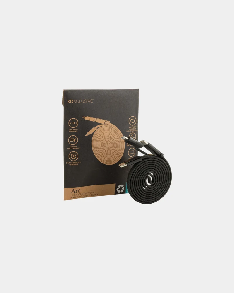 Cable magnético reciclado RCS 60W 2 en 1 para personalizar
