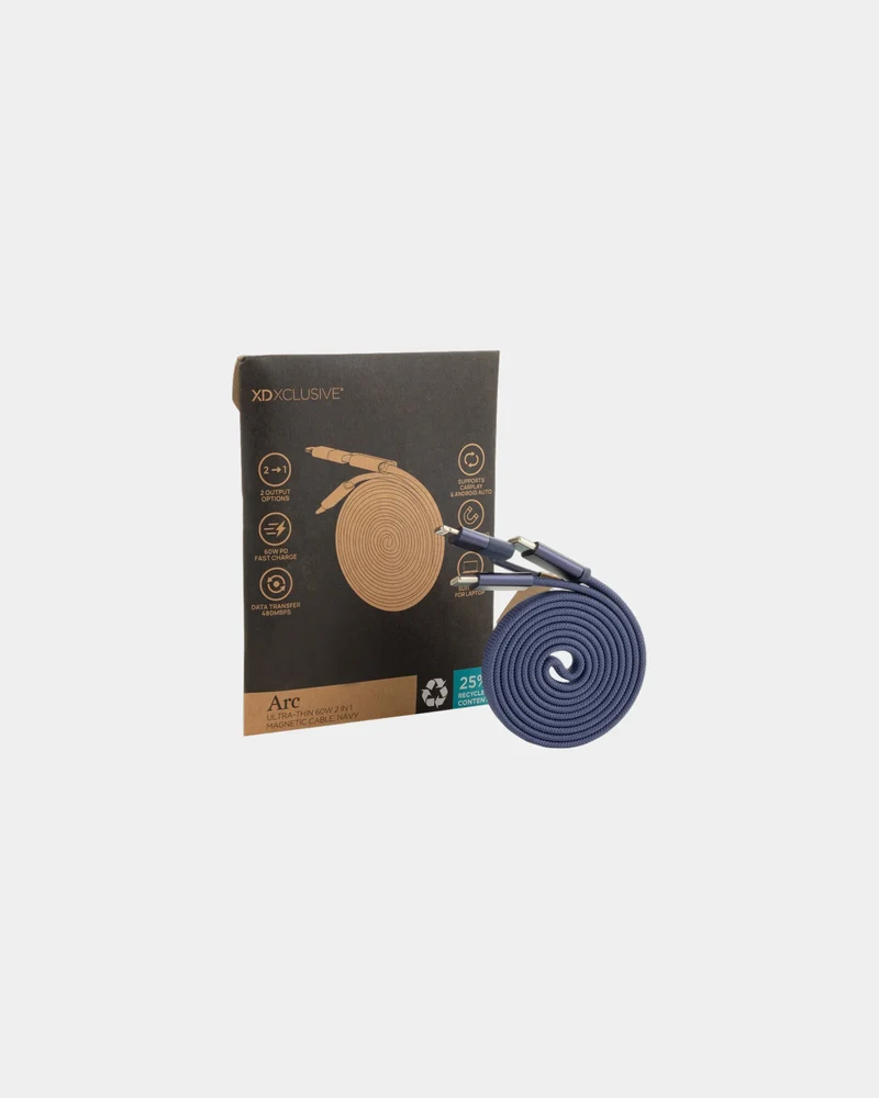 Cable magnético reciclado RCS 60W 2 en 1 para personalizar