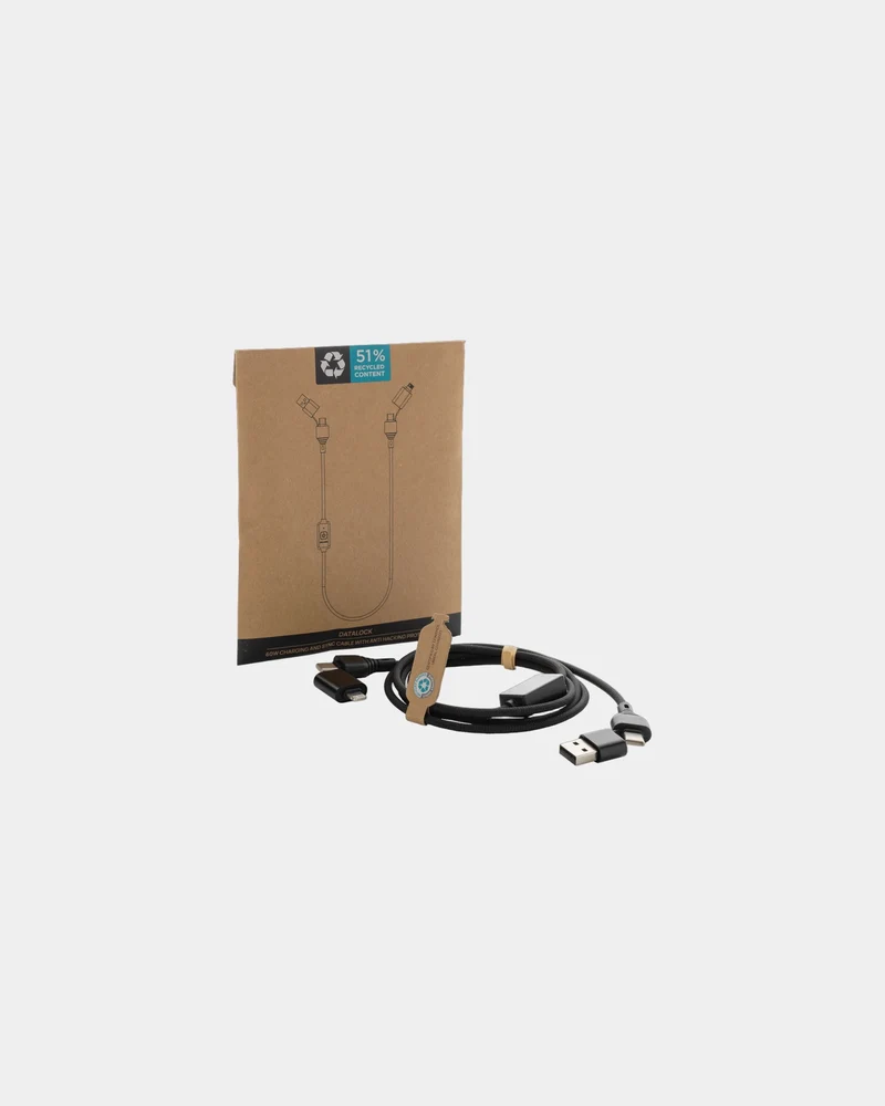 Cable de datos reciclado 60W Datalock para personalizar