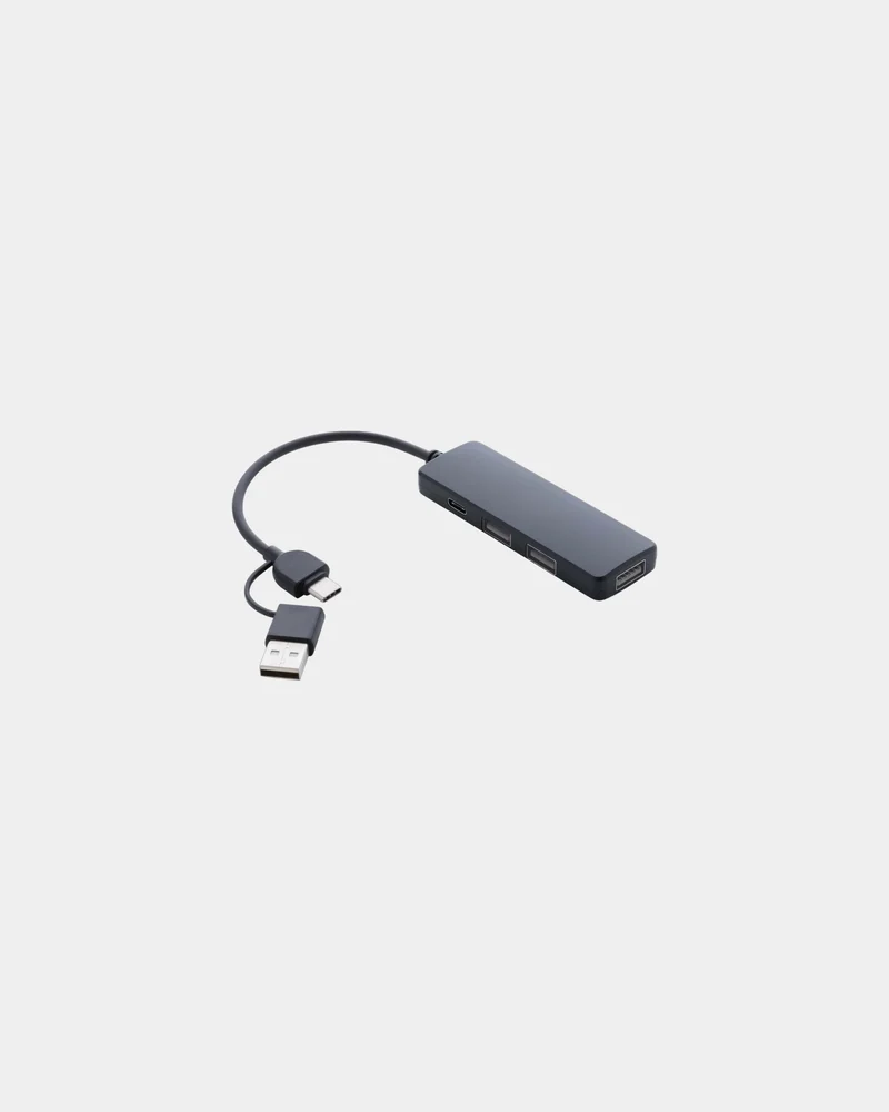 Hub USB plástico reciclado RCS para personalizar