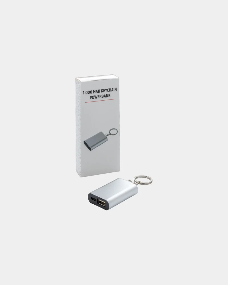 Llavero power bank aluminio 1000mAh para personalizar
