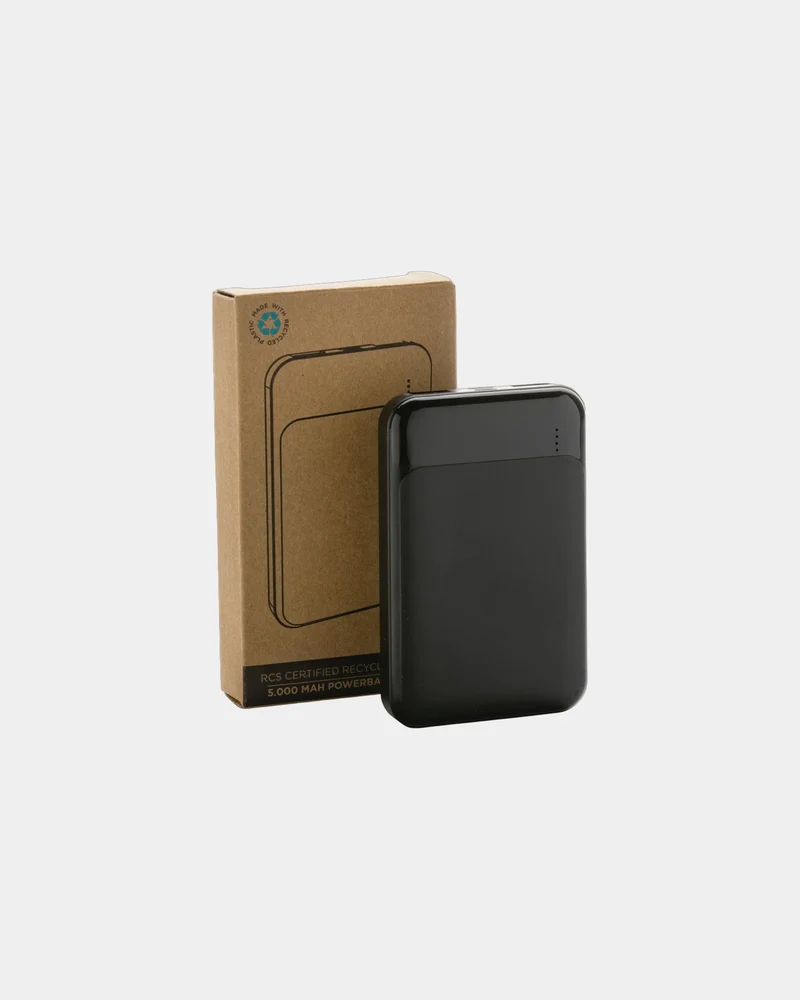 Power bank plástico reciclado RCS 5000 mAh para personalizar
