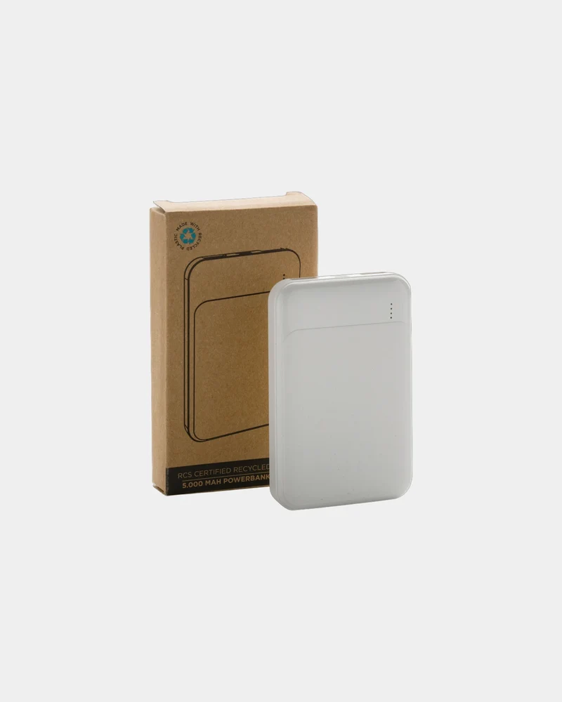 Power bank plástico reciclado RCS 5000 mAh para personalizar