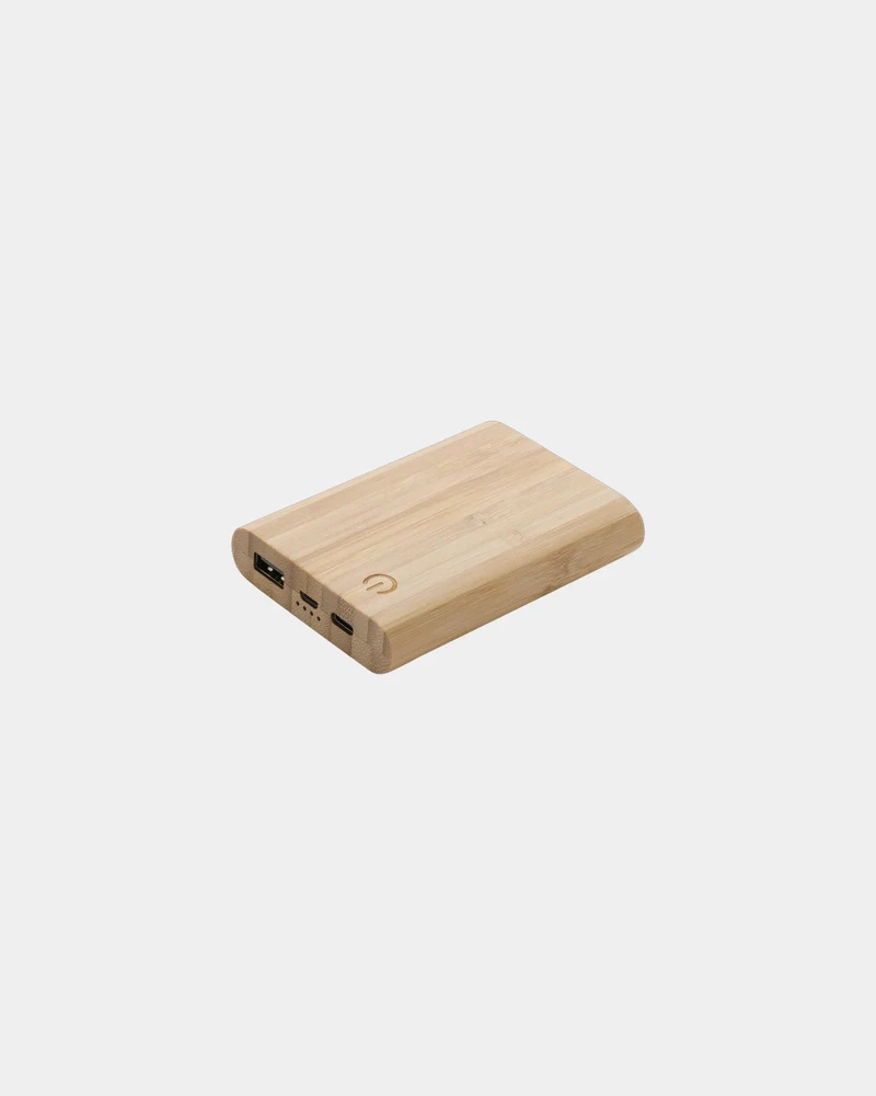 Power bank de bambú FSC 5000 mAh para personalizar