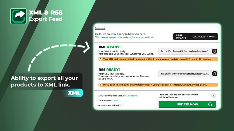 XML & RSS Export Feed ‑ MyShop