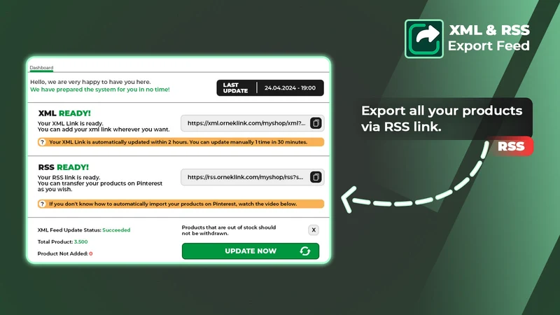 XML & RSS Export Feed ‑ MyShop