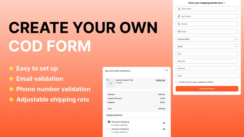 Madgic COD Form & Upsells