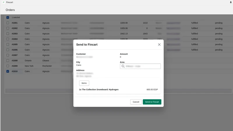 Fincart: Shipping Gateway